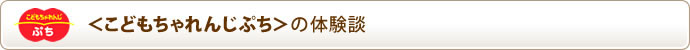 ＜こどもちゃれんじぷち＞の体験談　
